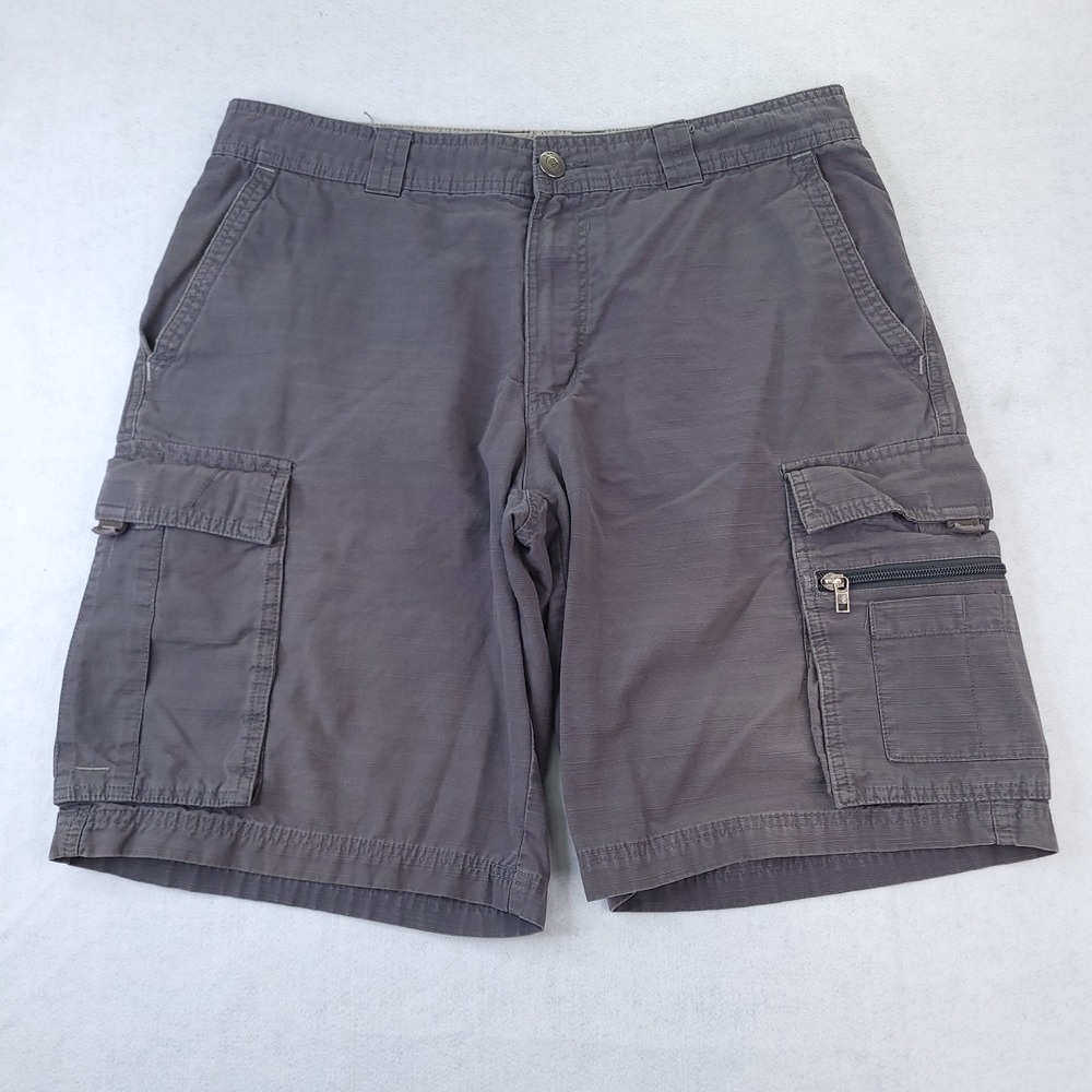 Columbia Cargo Shorts Mens 34 x 11 Dark Gray Gorpcore Work Wear Hiking Fishing
